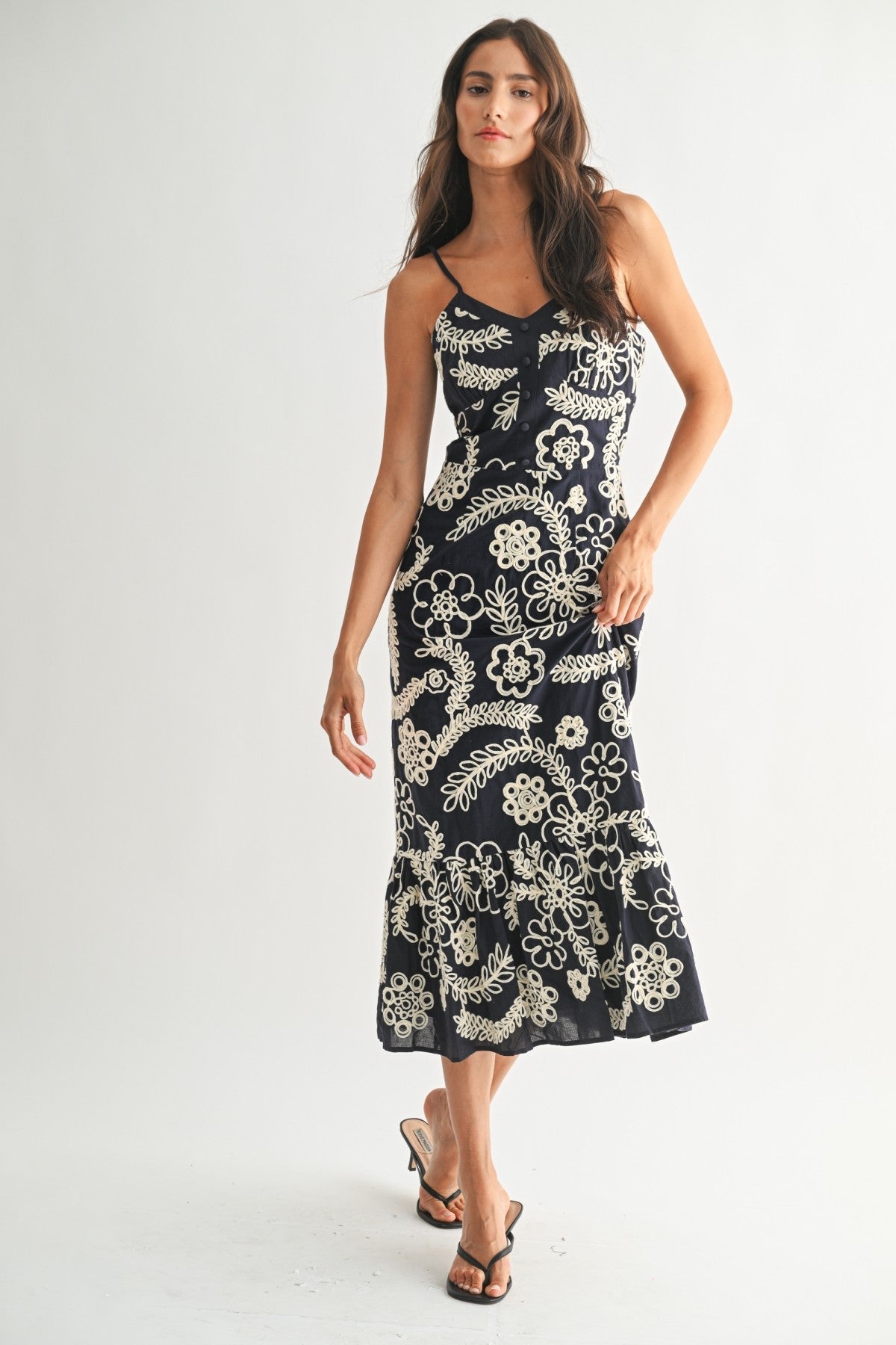Exquisite Navy Floral Dress
