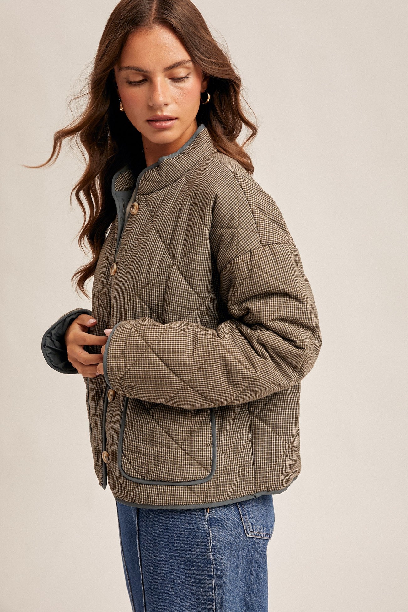 Olive Wood Quilted Jacket