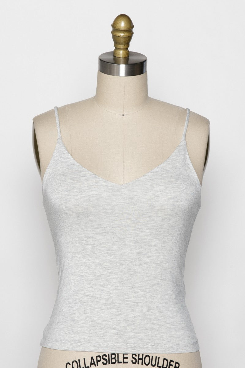 Cami V Gray Top