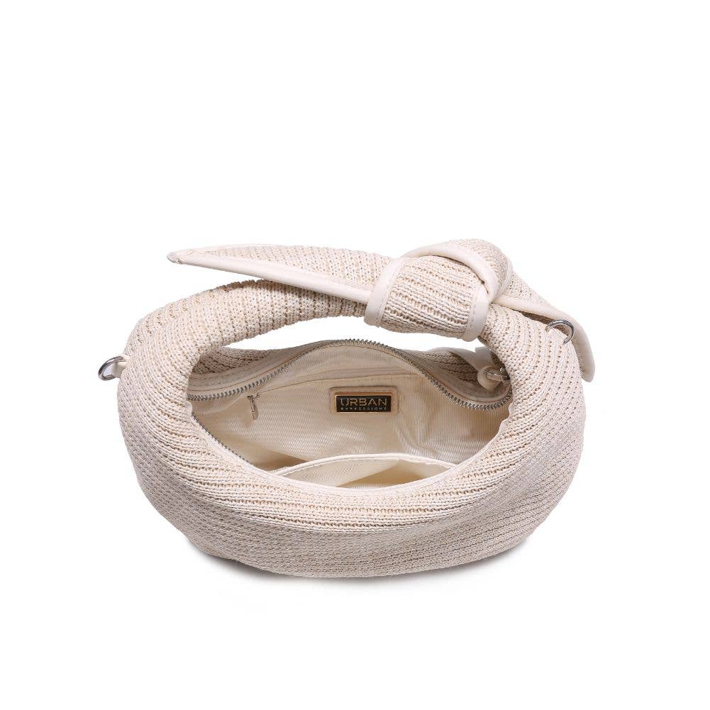 Paloma Knot Straw Crossbody: Tan