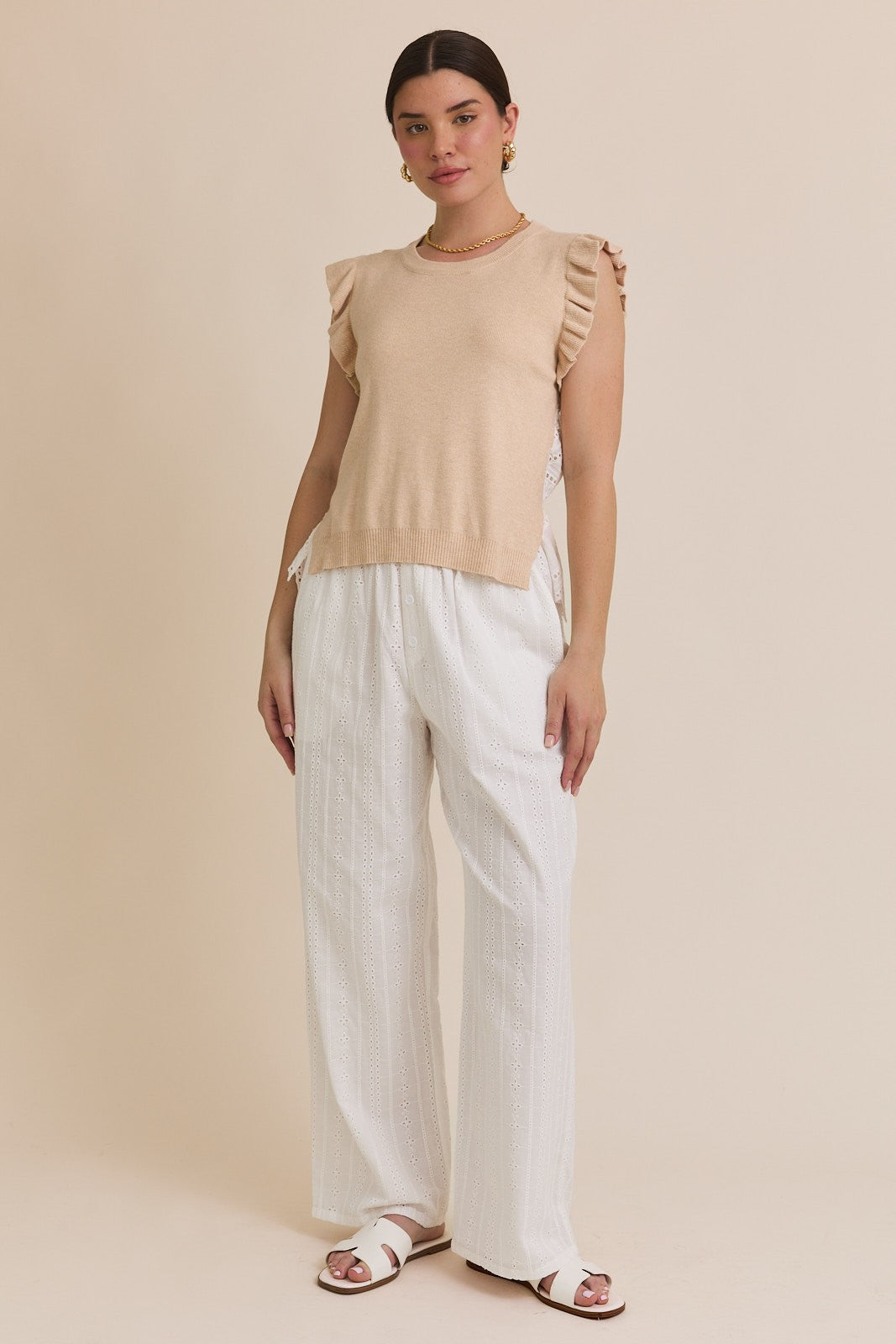 White Eyelet Pants