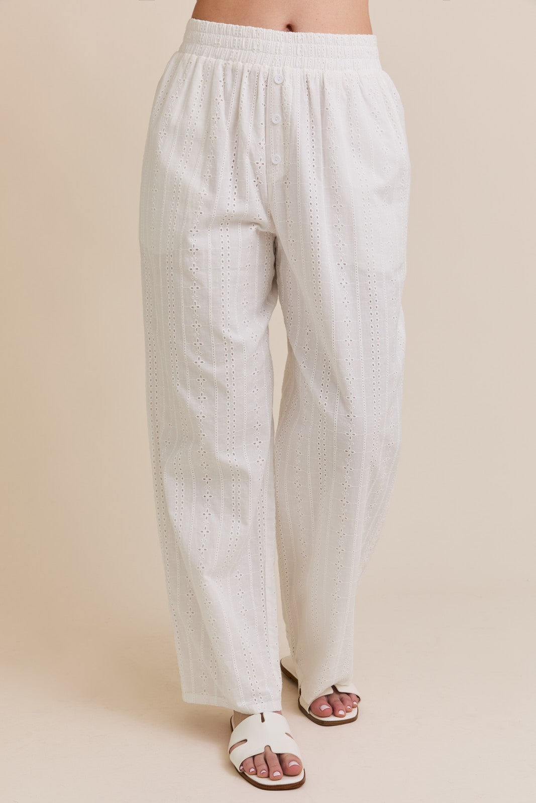 White Eyelet Pants