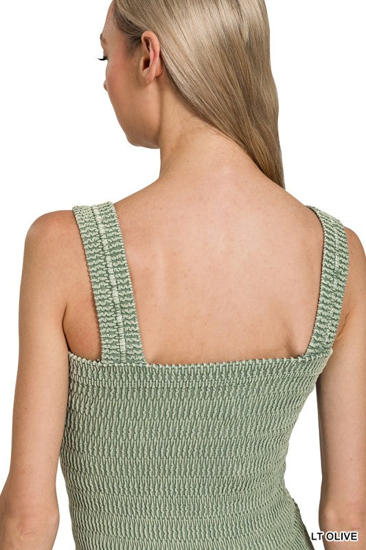 Olive Stone Washed Top