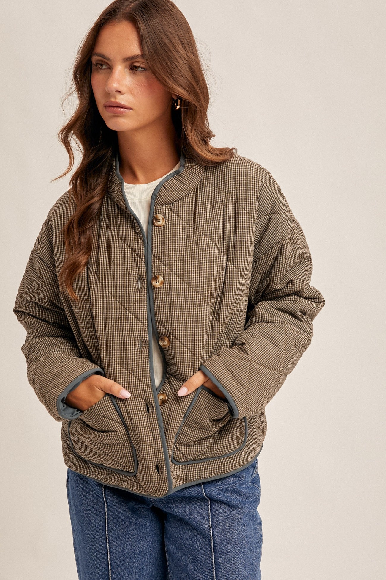 Olive Wood Quilted Jacket