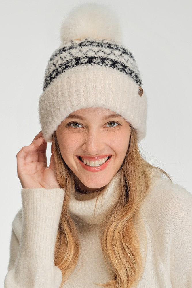Gray Fair Isle Beanie