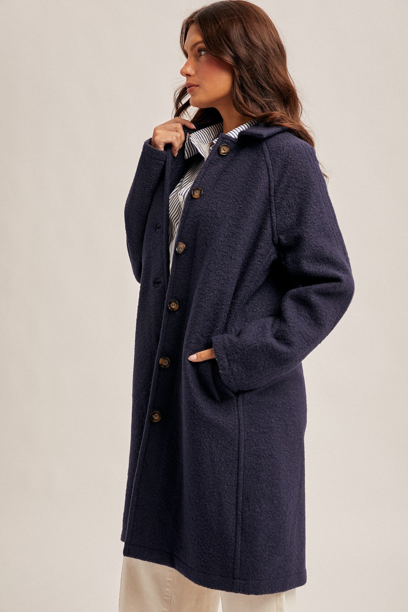Navy Teddy Coat