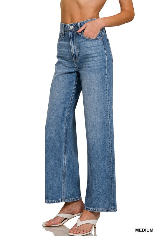 Medium Wash Straight Denim Pants