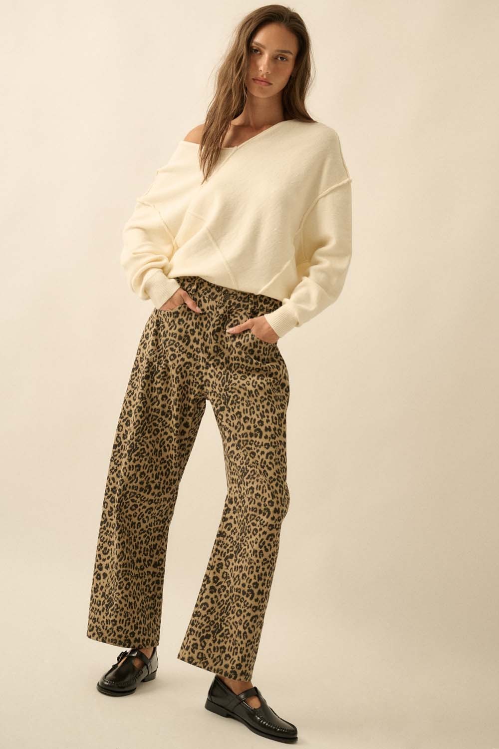Leopard Twill Pants