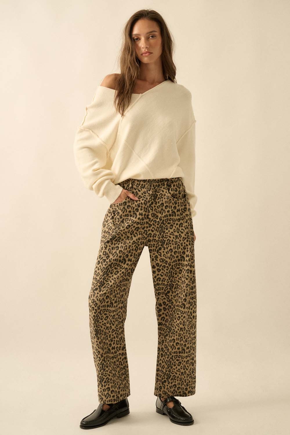 Leopard Twill Pants