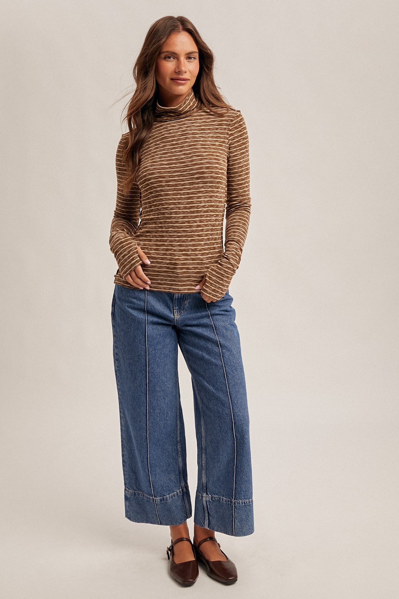 Brea Brown Stripe Top