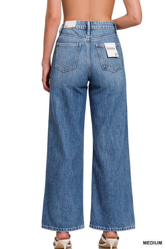 Medium Wash Straight Denim Pants