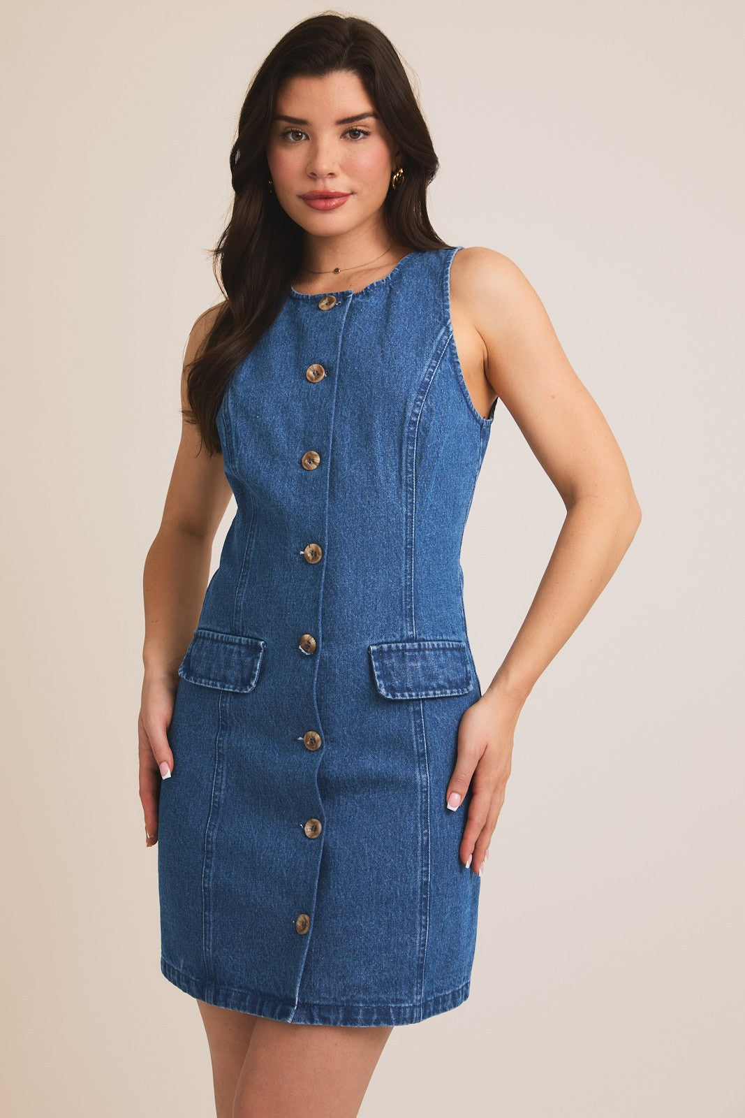 Denim & Button Dress