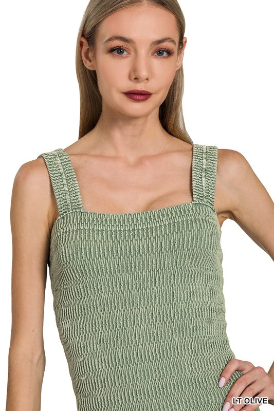 Olive Stone Washed Top