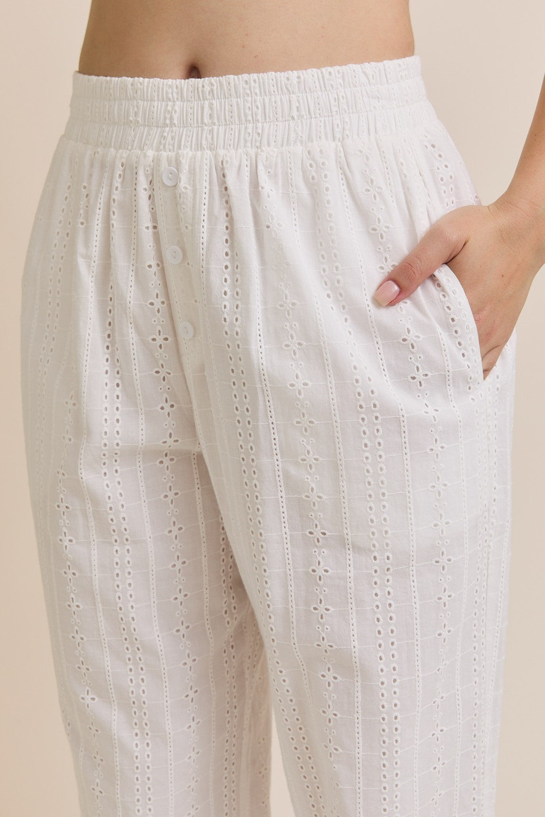 White Eyelet Pants