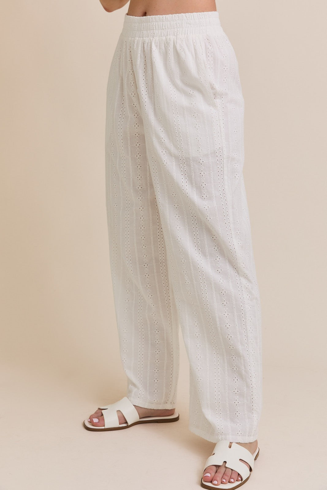 White Eyelet Pants