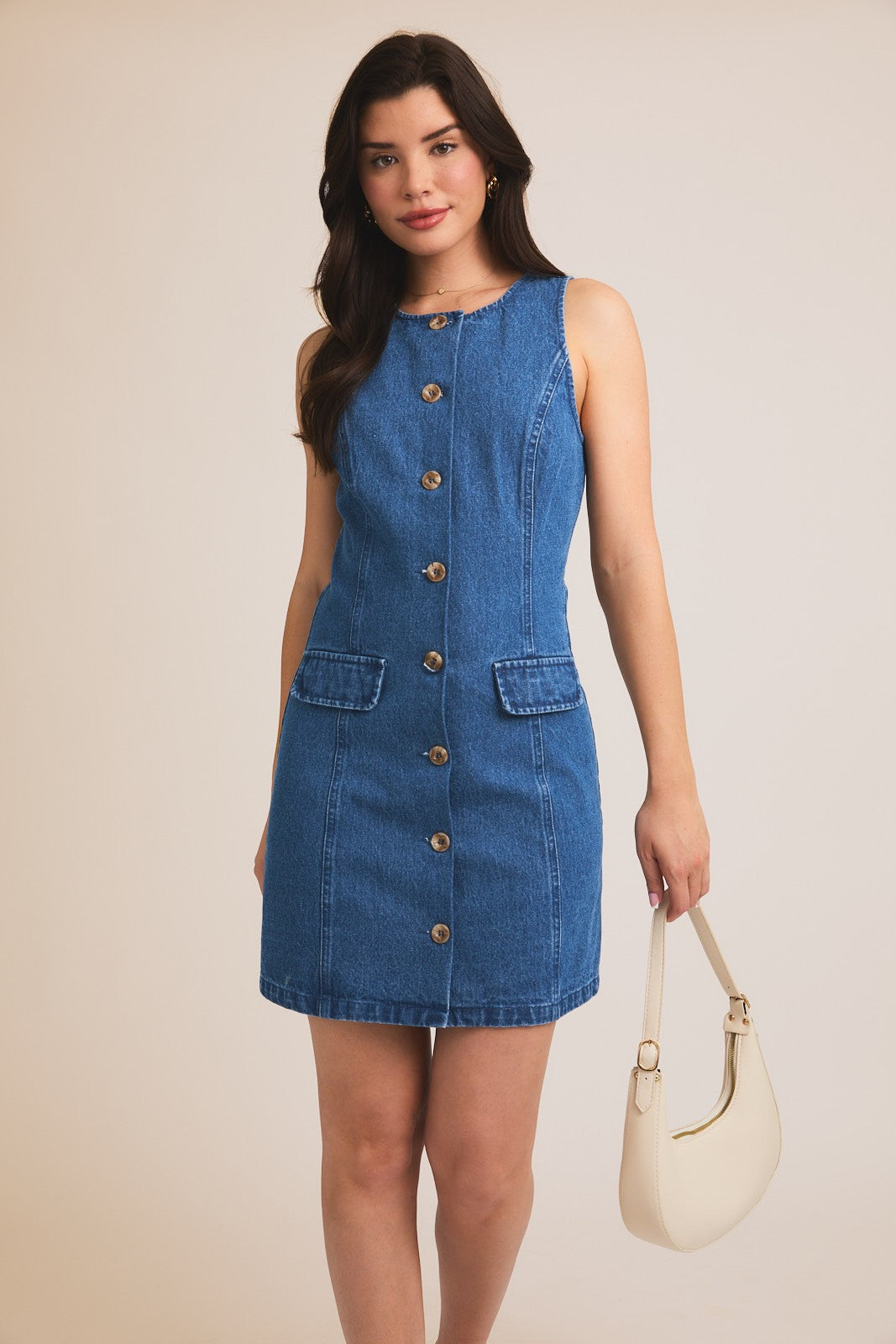 Denim & Button Dress