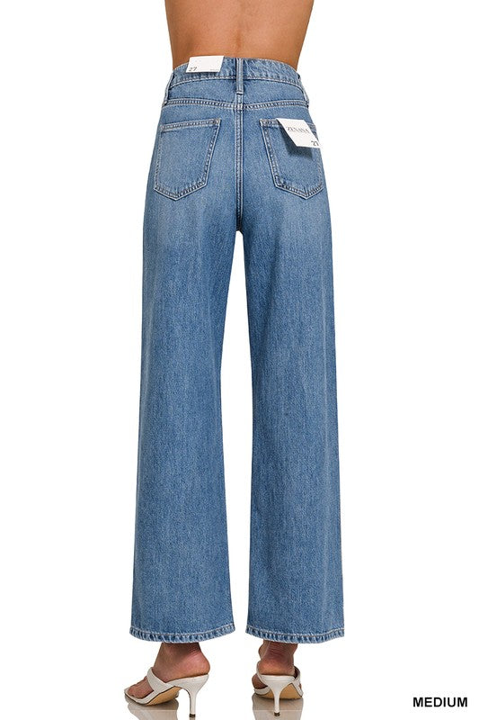 Medium Wash Straight Denim Pants