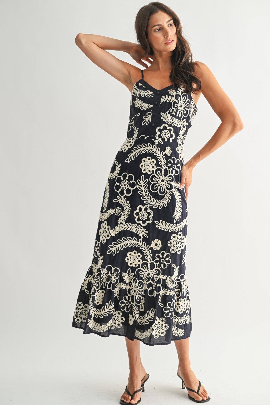 Exquisite Navy Floral Dress