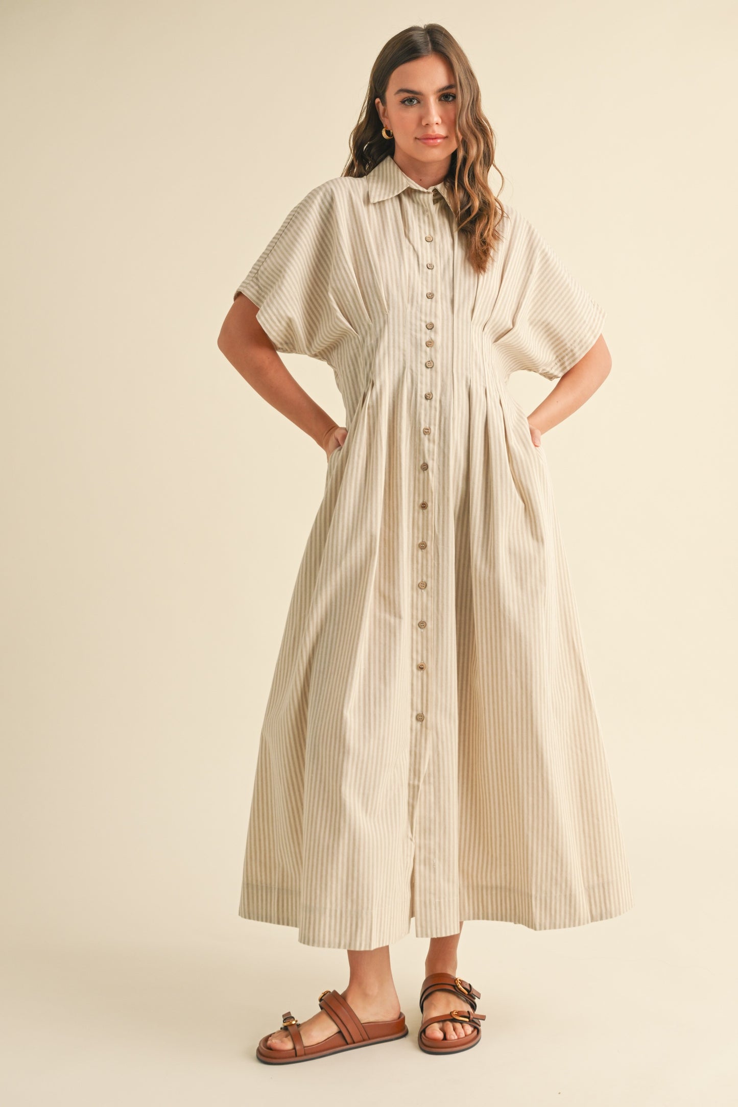 Tan Stripe Dress
