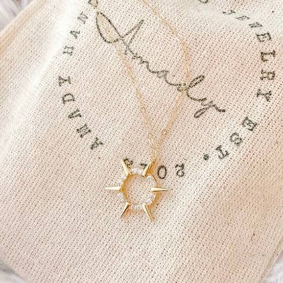 Sun Star Crystal Charmed Necklace