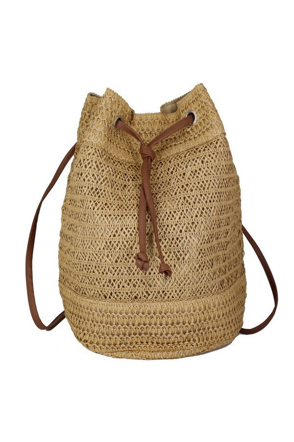 Crochet Backpack in Taupe