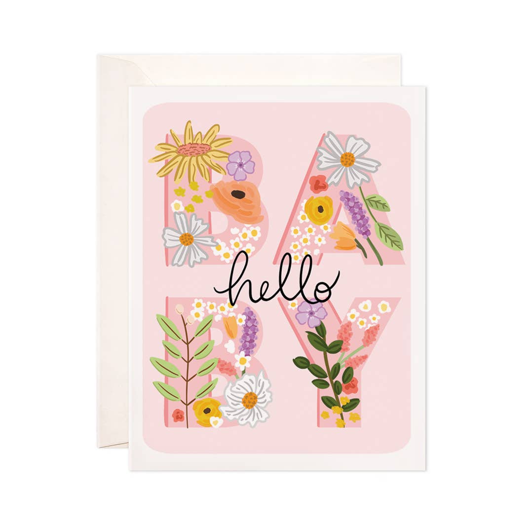 Hello BABY Floral Card
