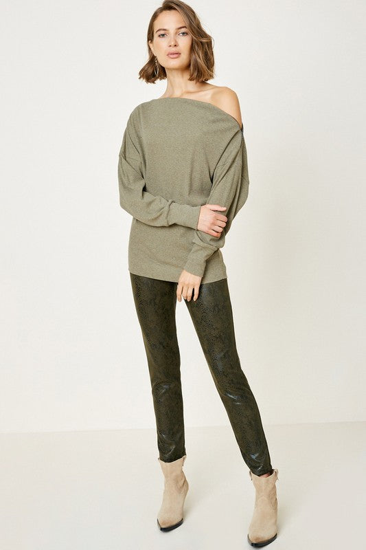 Olive Knit Top