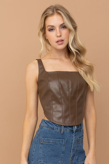 Selina Leather Crop Top