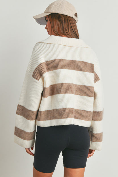 Taupe Stripe Sweater