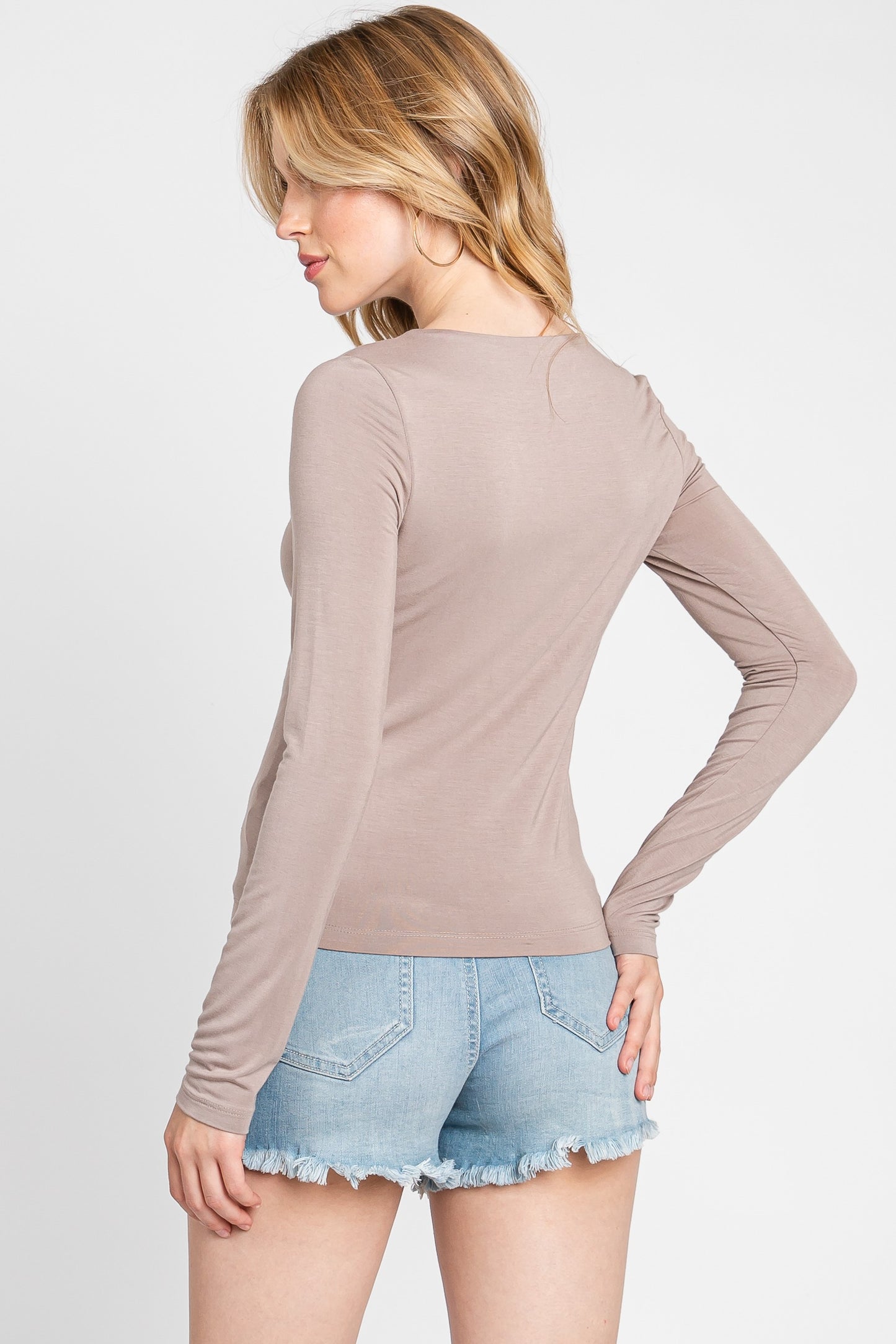 Taupe Basic Long Sleeve