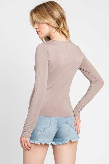 Taupe Basic Long Sleeve