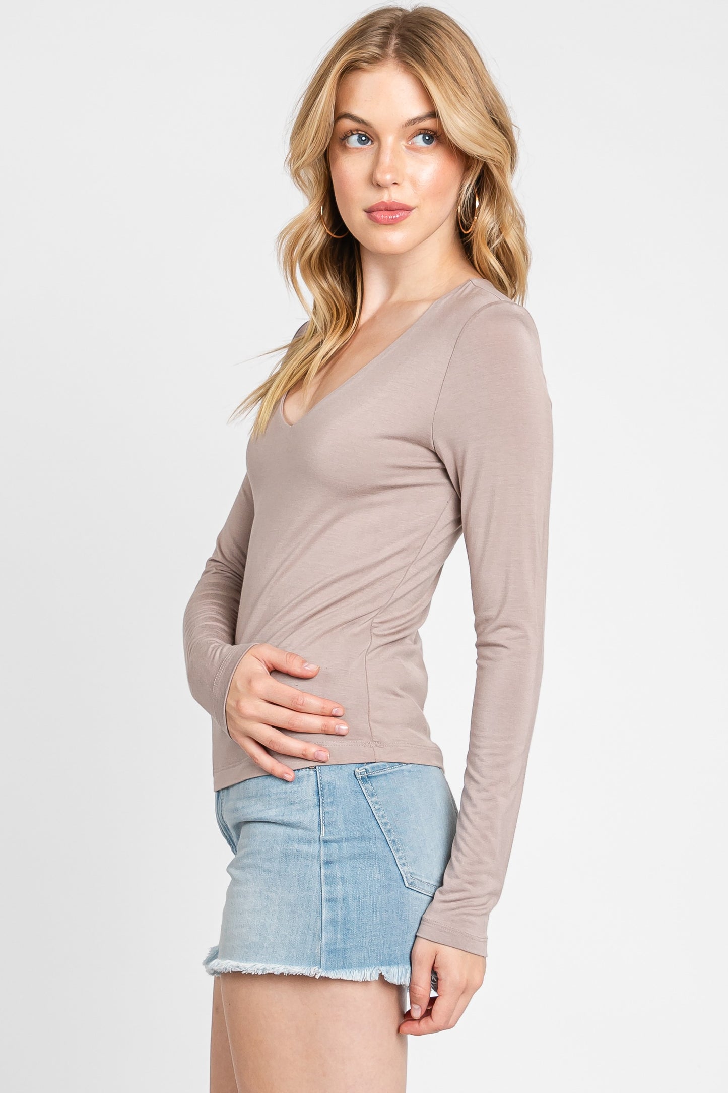Taupe Basic Long Sleeve