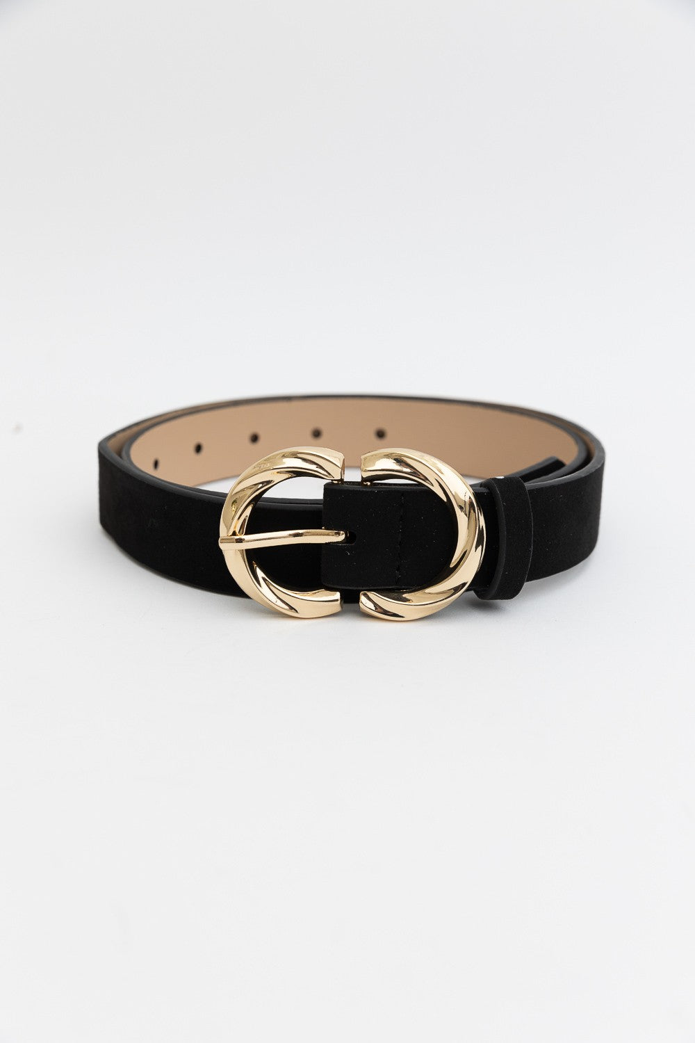 Double Buckle Suede Belt