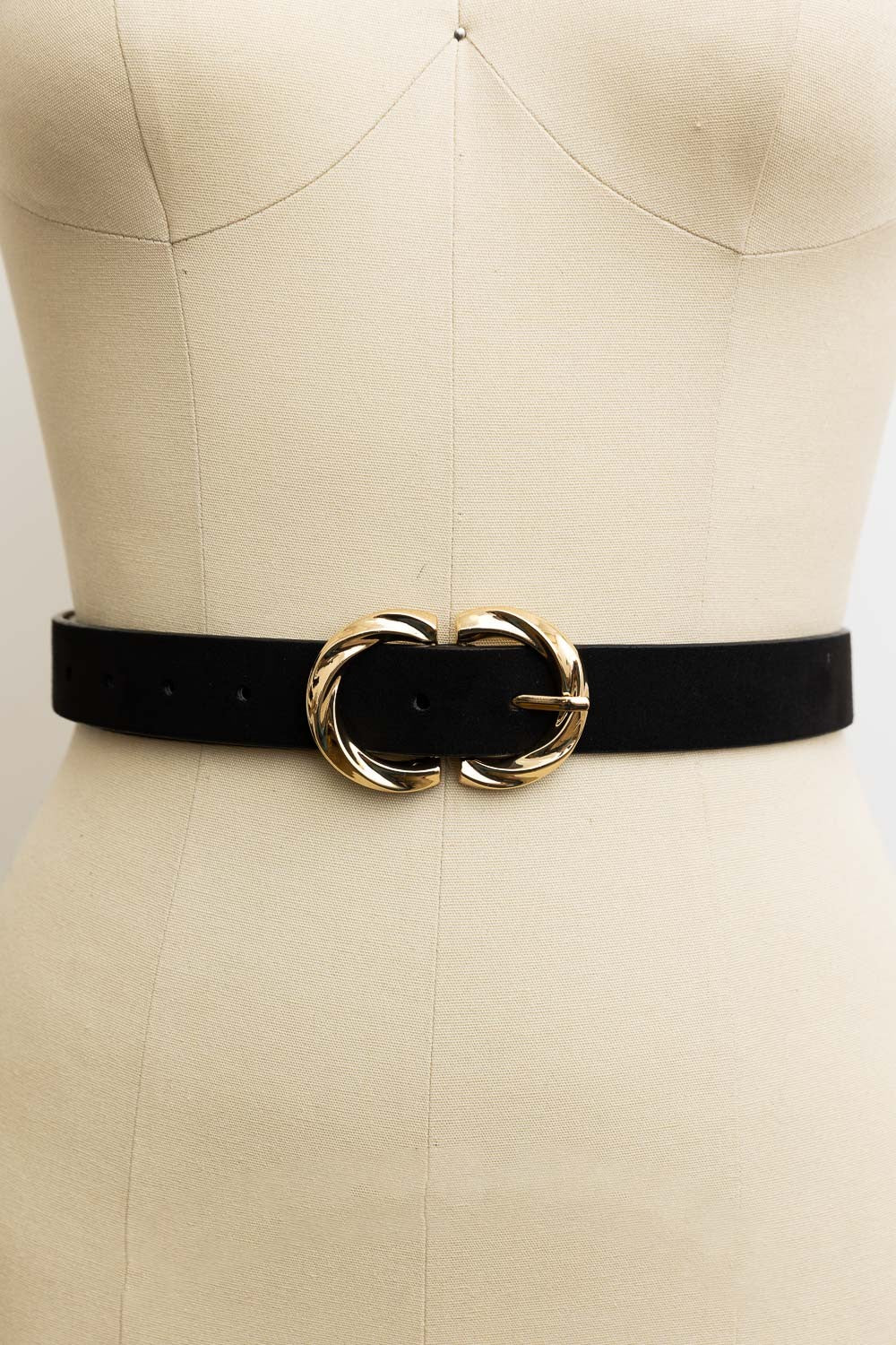 Double Buckle Suede Belt