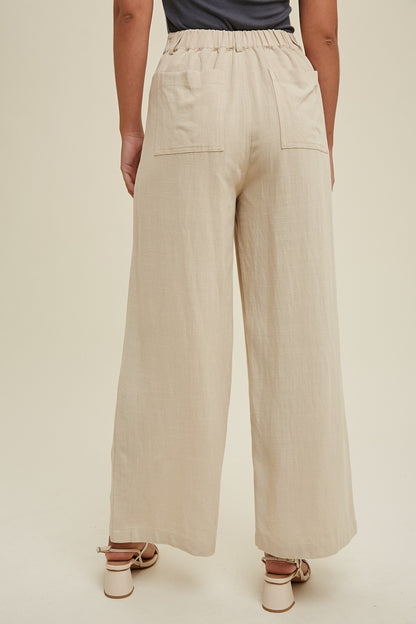 Linen Wide Leg Pants in Natural