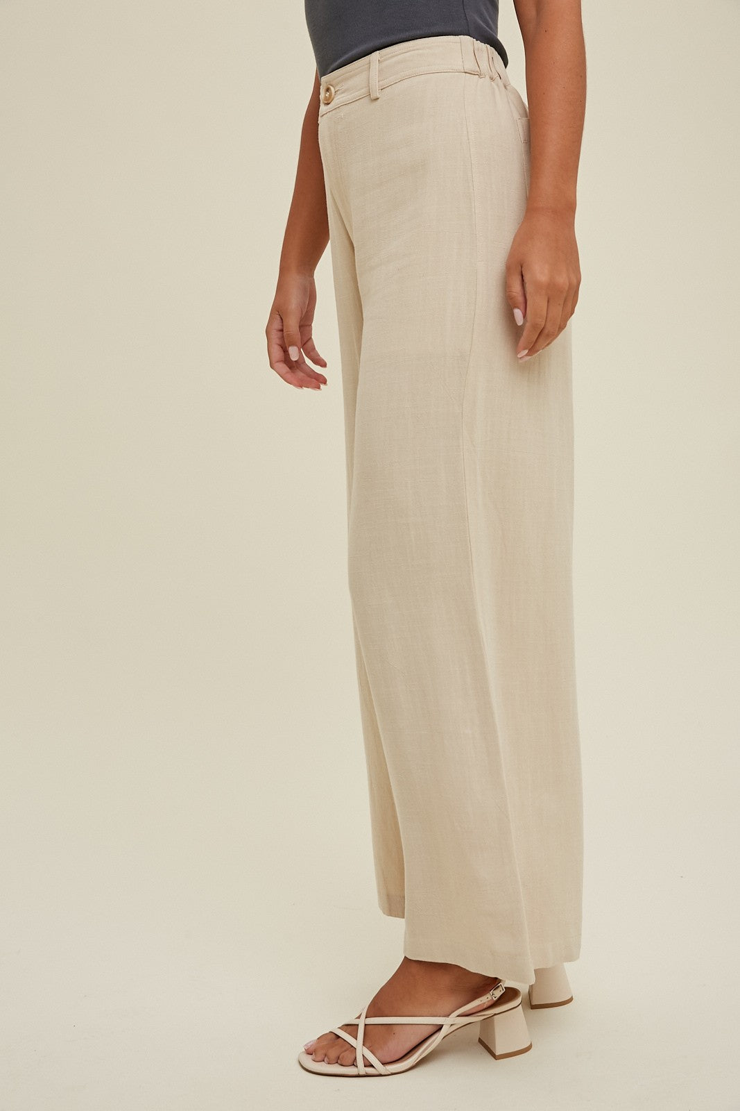 Linen Wide Leg Pants in Natural