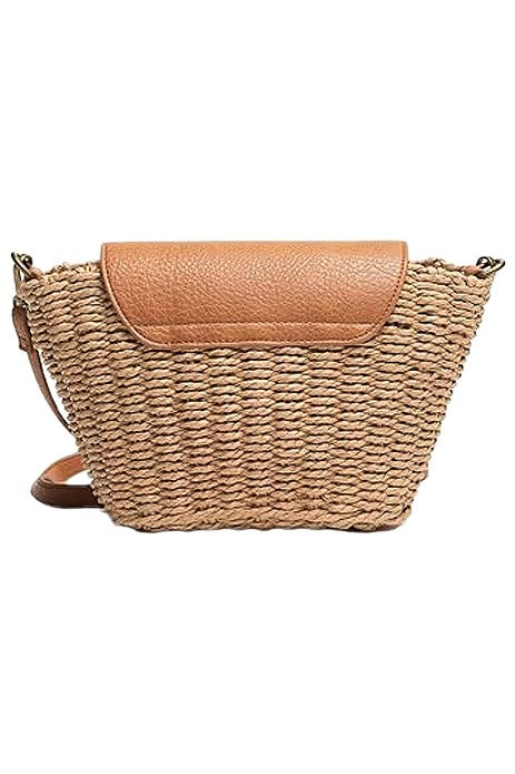 Whit Woven Wicker Bag