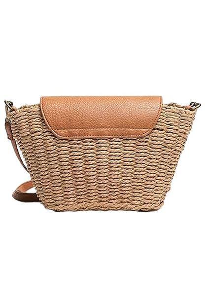 Whit Woven Wicker Bag