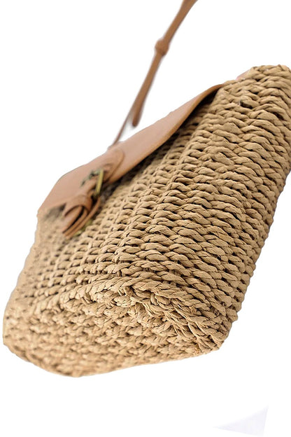 Whit Woven Wicker Bag