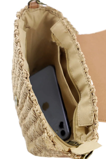 Whit Woven Wicker Bag