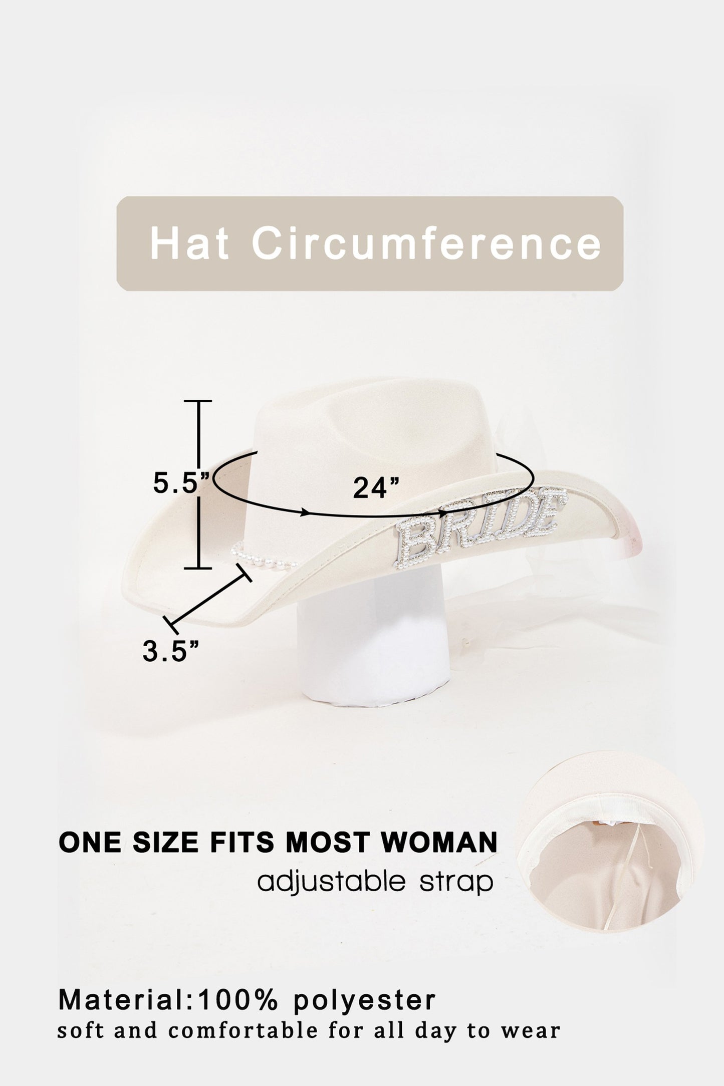 Cowboy Bride & Veil Hat