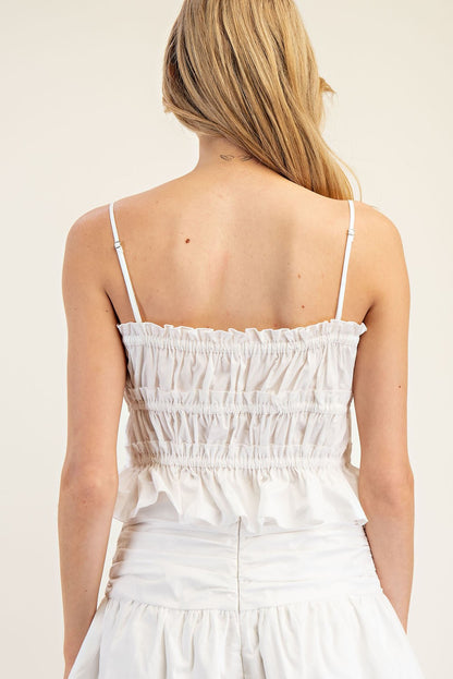 Ivory Ruffled Tiered Top