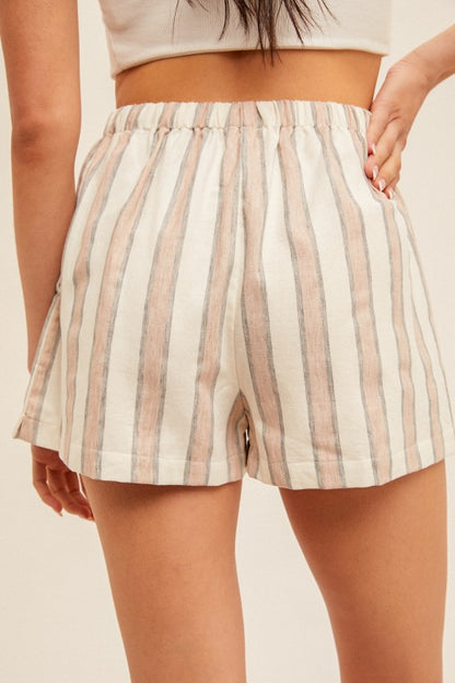 Lizzy Taupe Stripe Shorts