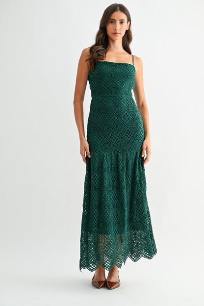 Emerald Crochet Dress