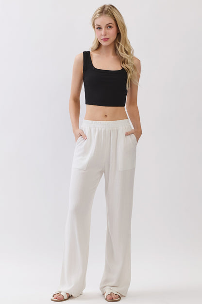 Ivory Crosshatch Pants