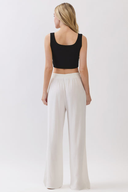 Ivory Crosshatch Pants