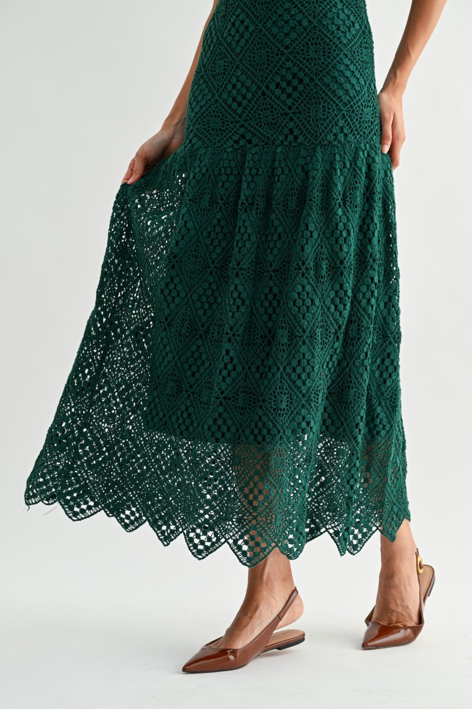 Emerald Crochet Dress