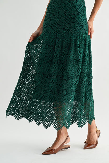 Emerald Crochet Dress
