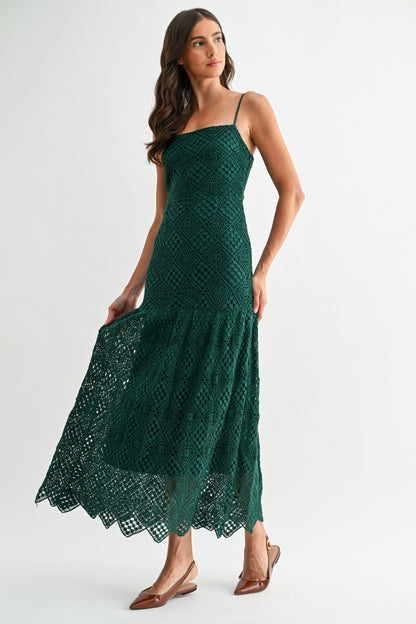 Emerald Crochet Dress