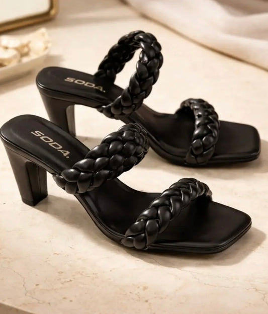 Brooke Braided Heels - Black